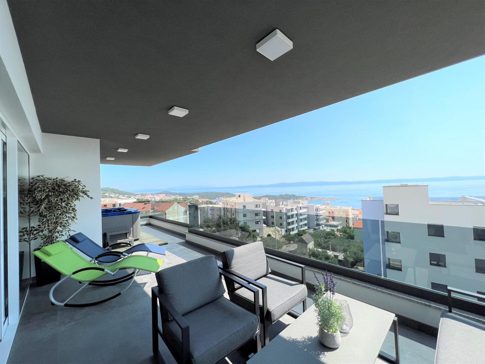 Appartement Lux Penthouse Panoramic View With Jacuzzi à Makarska Extérieur photo